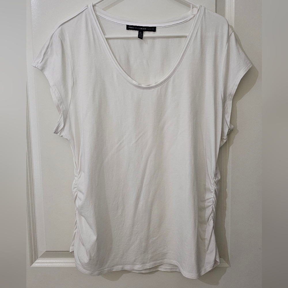 NWOT White House Black Market White Short Sleeve Top